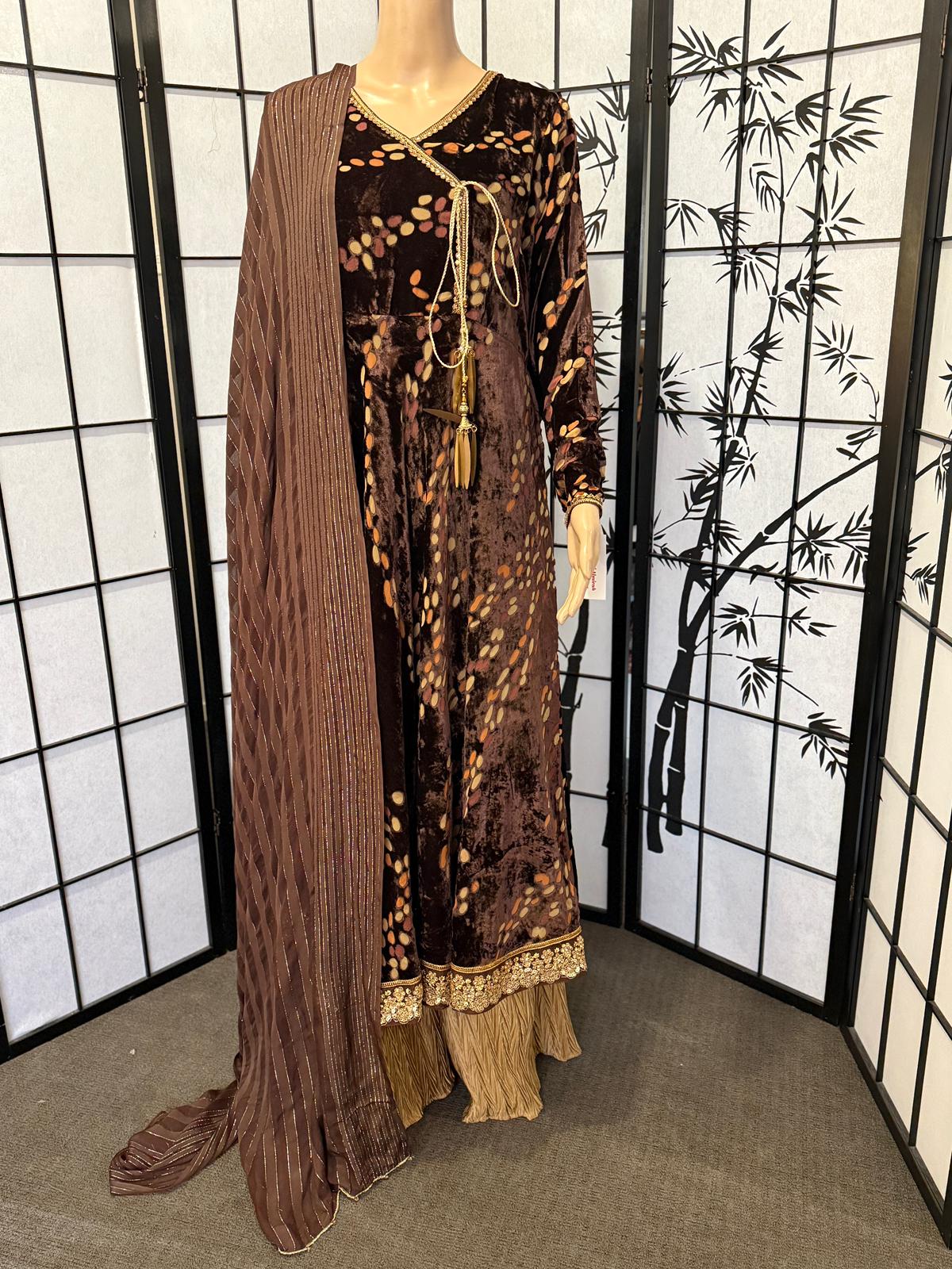 3-Piece Embellished Angrakha Style Palachi Dress
