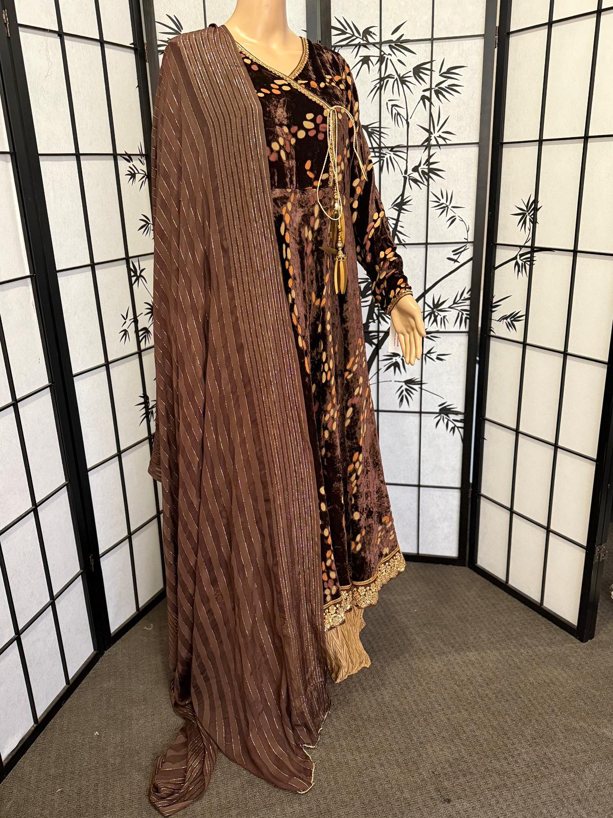 3-Piece Embellished Angrakha Style Palachi Dress