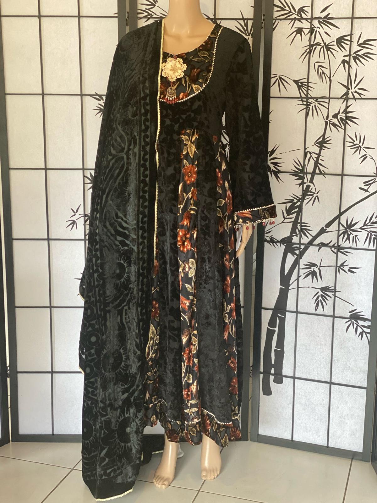 2-Piece Palachi Anarkali Frock with Shawl