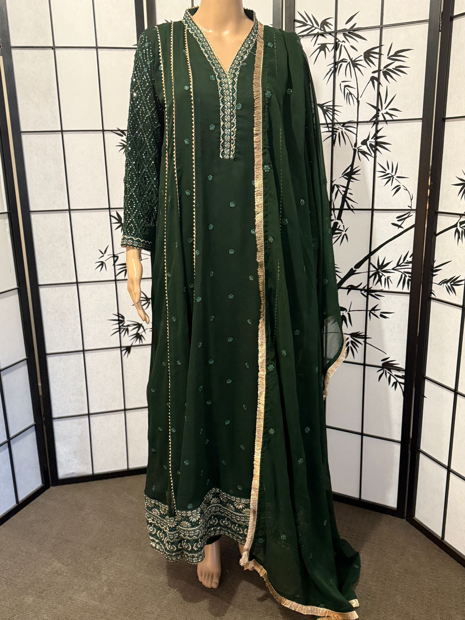 Embellished Resham Embroidered Anarkali Frock
