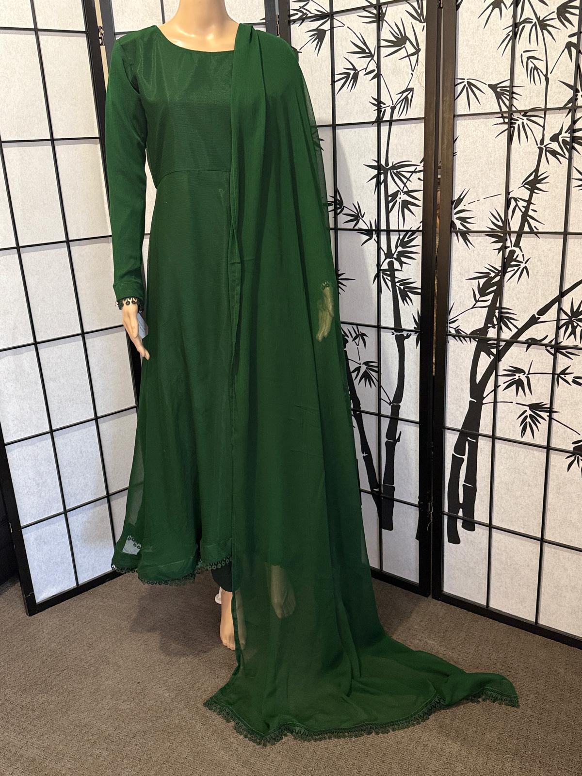 Simple Yet Stylish – 3-Piece Chiffon Dress