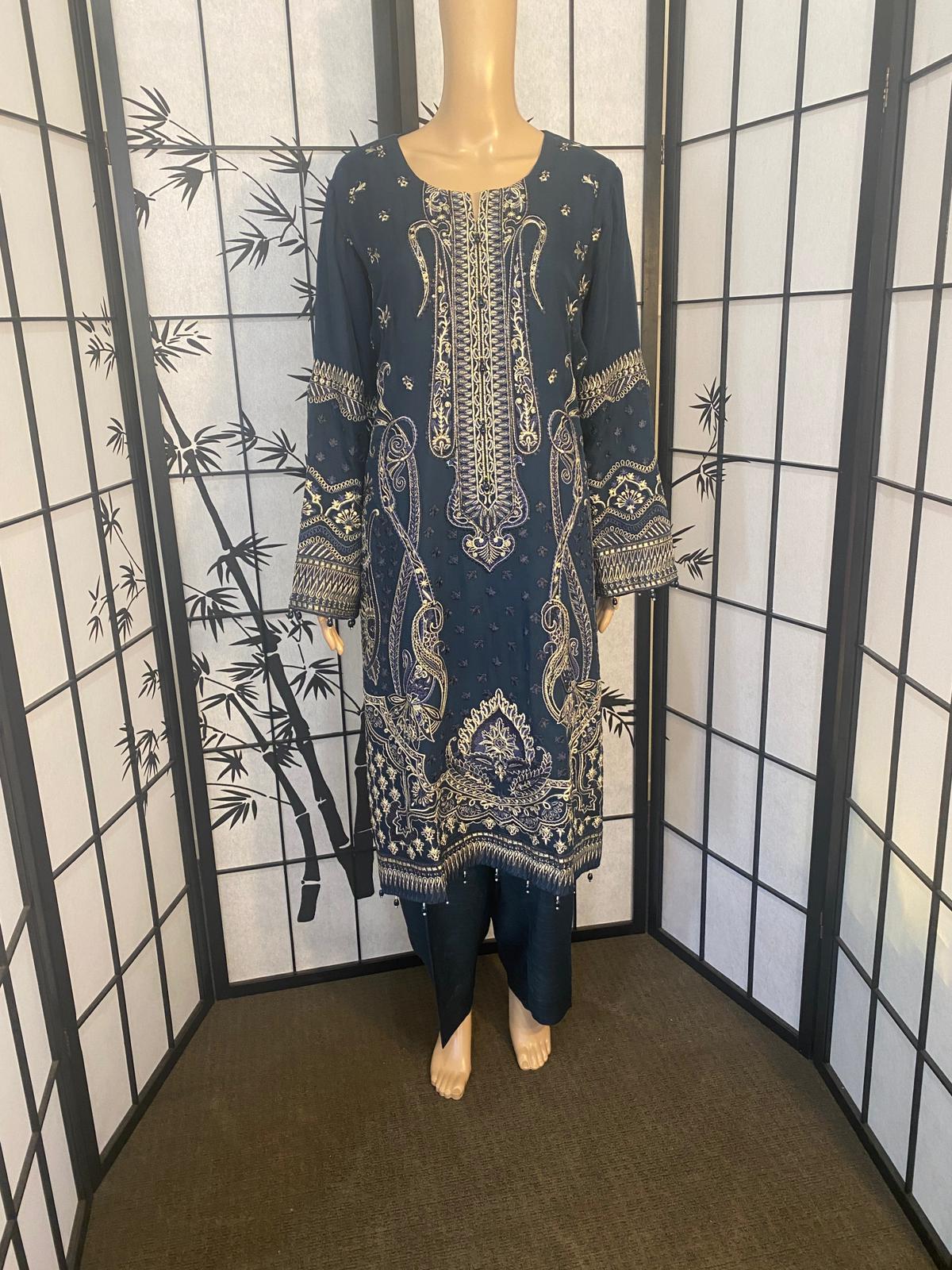Fully Embroidered Pure Chiffon Shirt & Dupatta