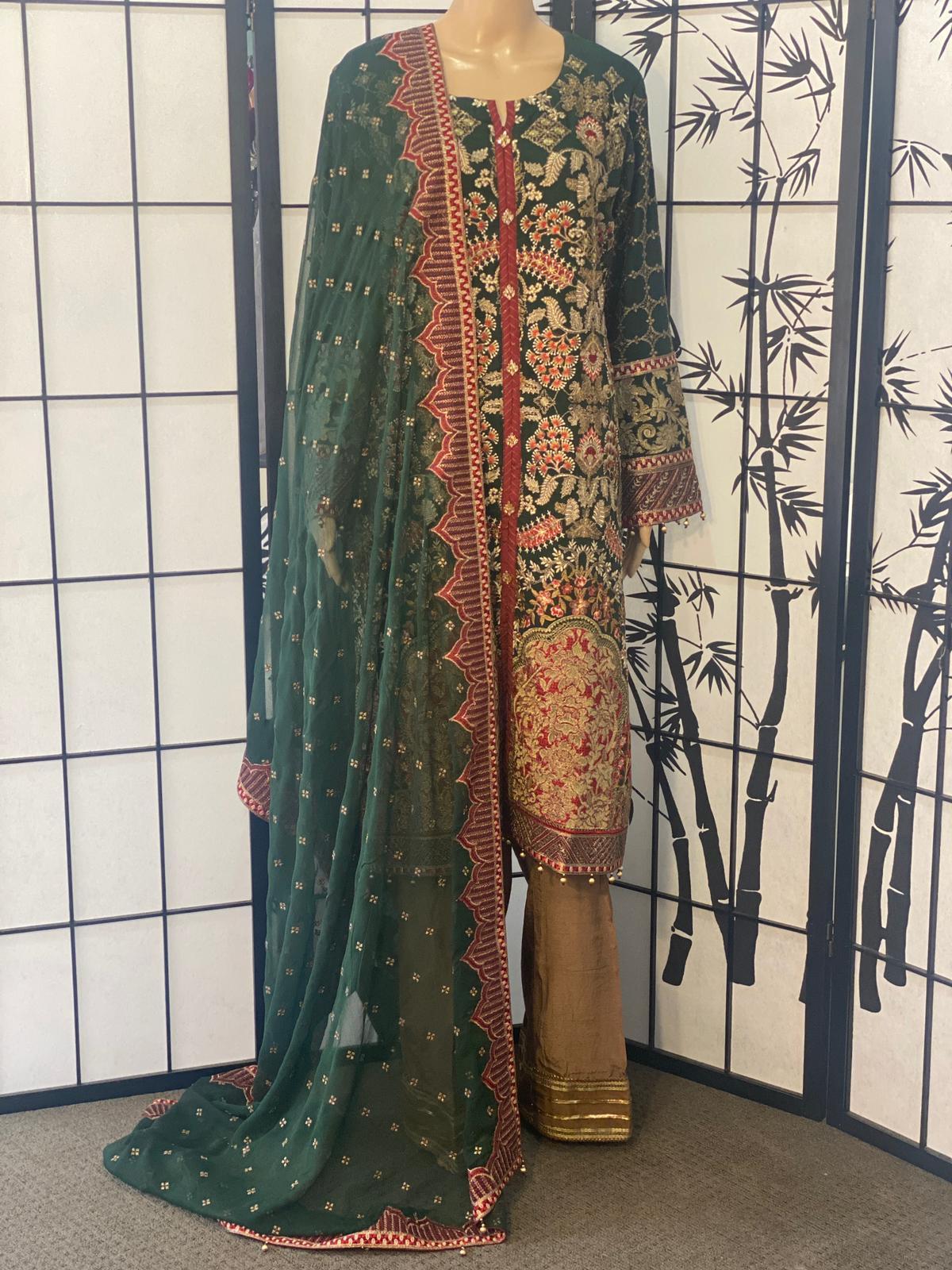 Pure Chiffon Shirt & Dupatta With Resham Embroidery