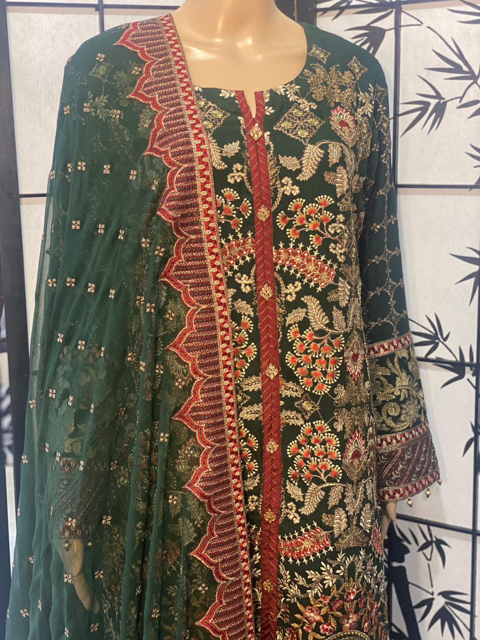 Pure Chiffon Shirt & Dupatta With Resham Embroidery