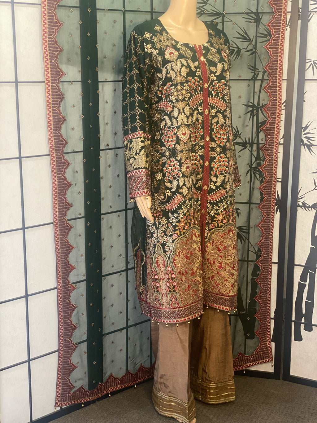 Pure Chiffon Shirt & Dupatta With Resham Embroidery
