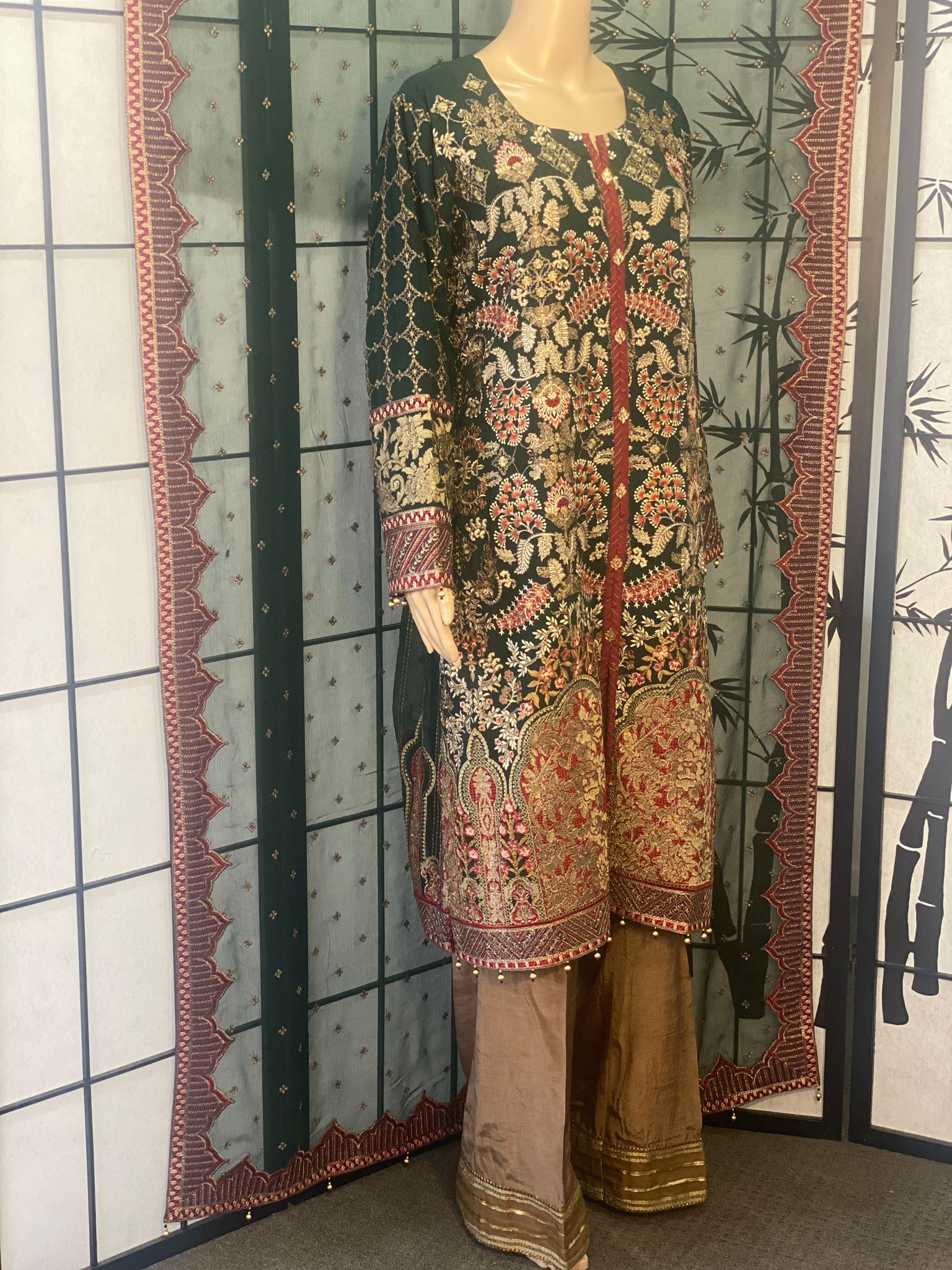 Pure Chiffon Shirt & Dupatta With Resham Embroidery