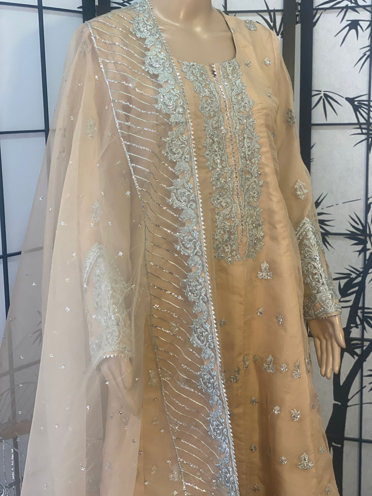 Fully Embellished Soft Organza Dress