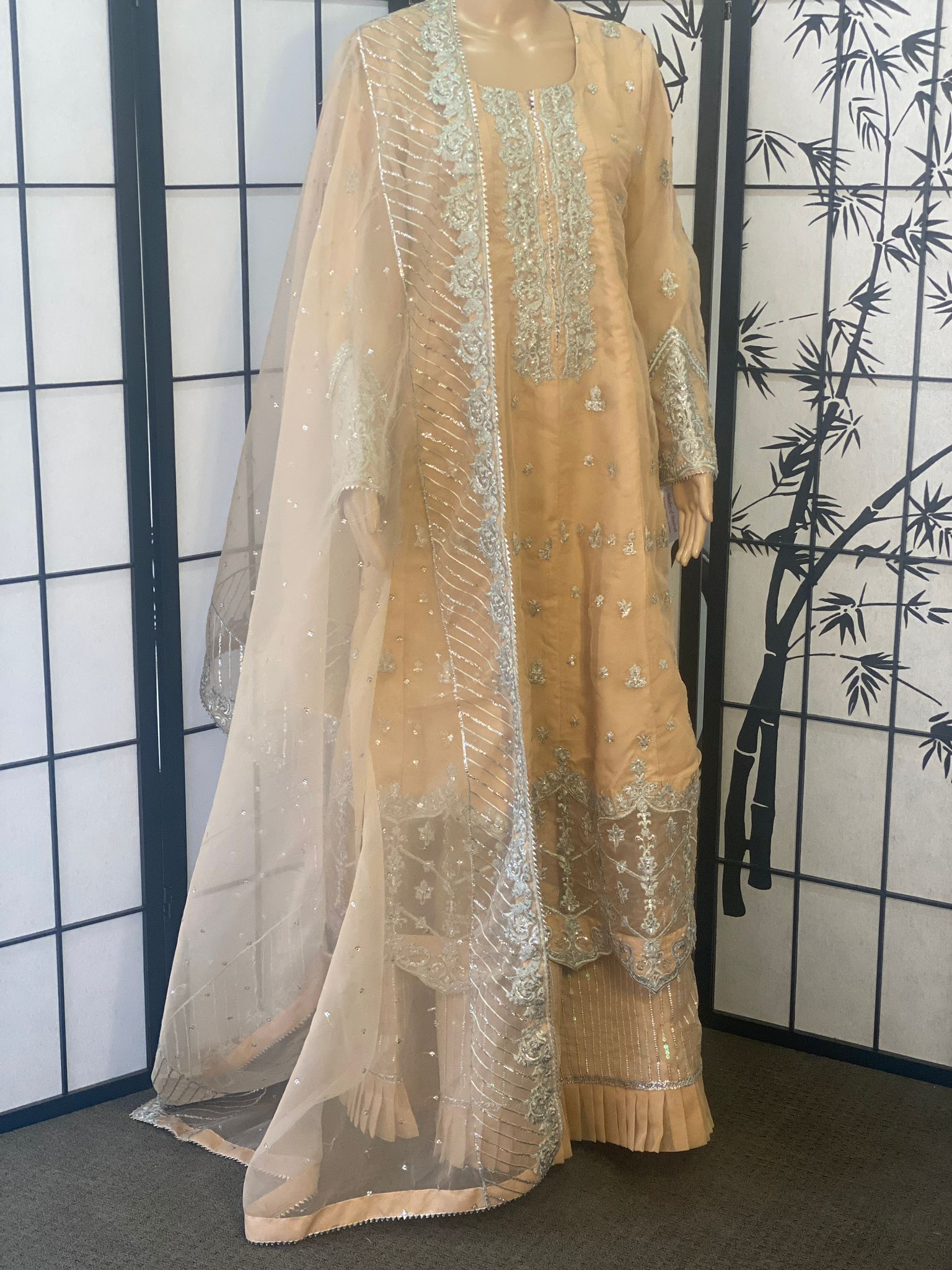 Fully Embellished Soft Organza Dress