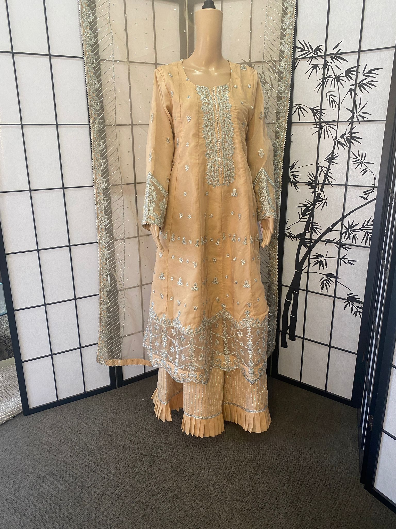 Fully Embellished Soft Organza Dress