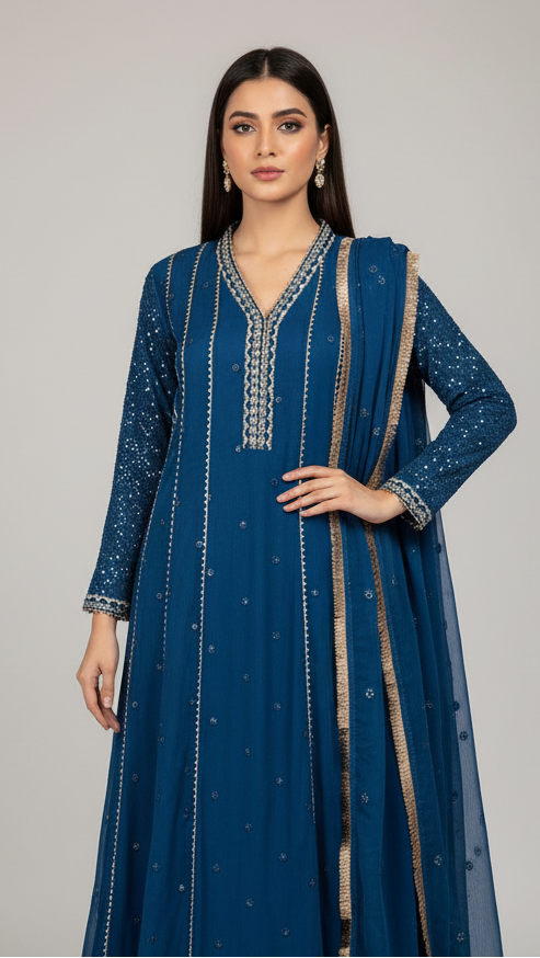 Trendy Yet Stylish – Embellished Chiffon Anarkali