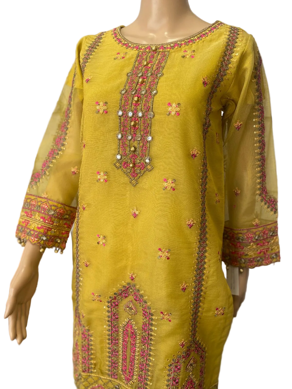 Embroidered Khadi Net 3-Piece Suit