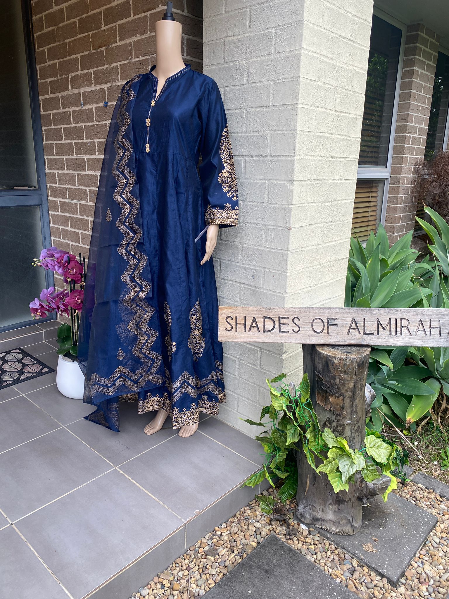 Block Printed Cotton Silk Suit with Khadi Net Dupatta