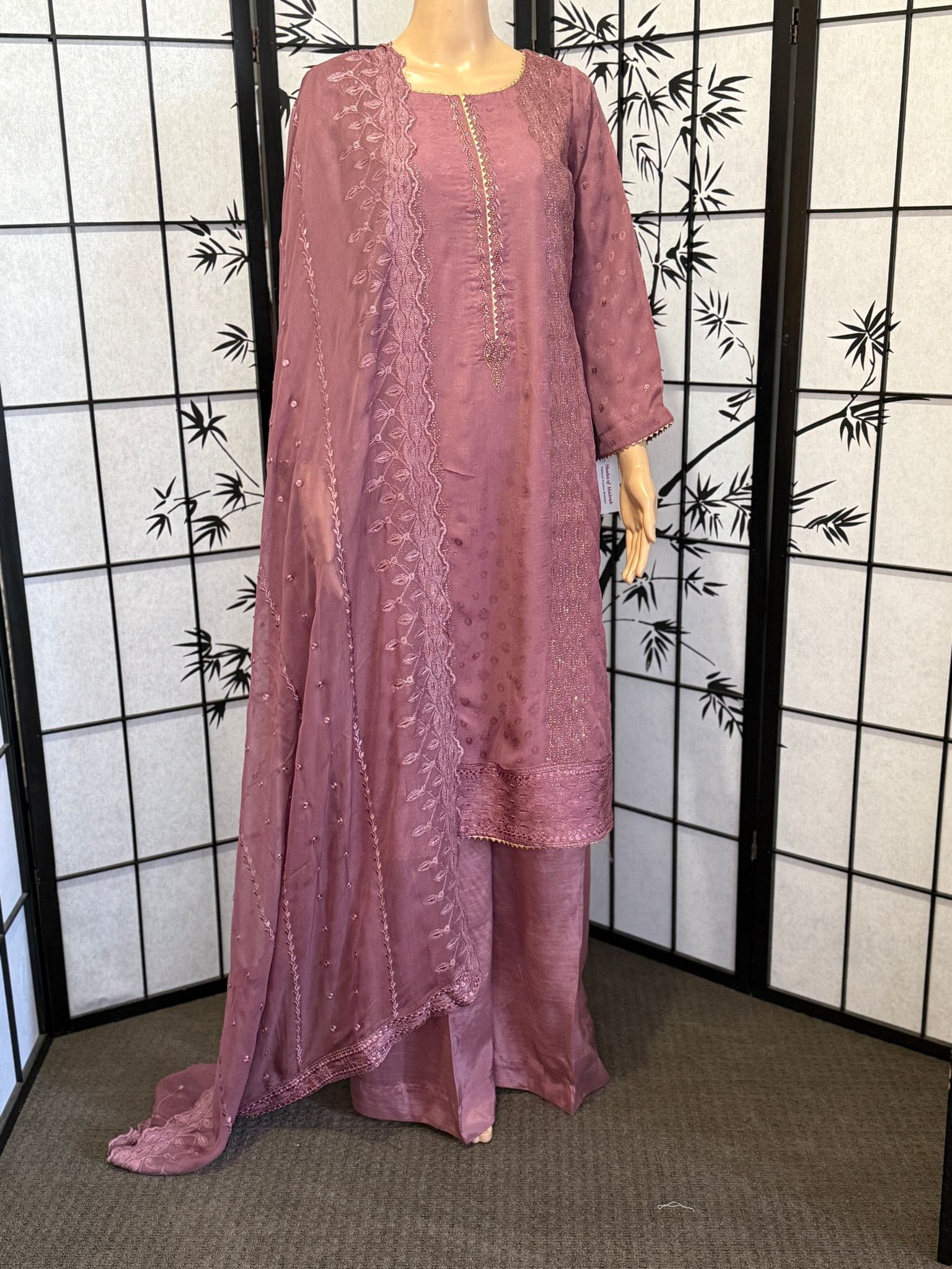 Exclusive Embellished Silk Ensemble