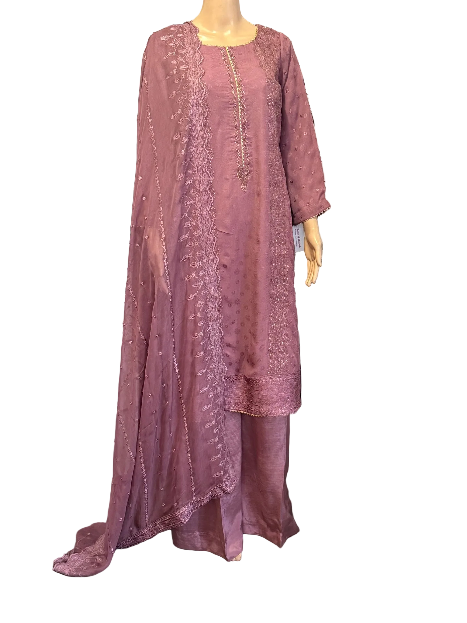 Exclusive Embellished Silk Ensemble