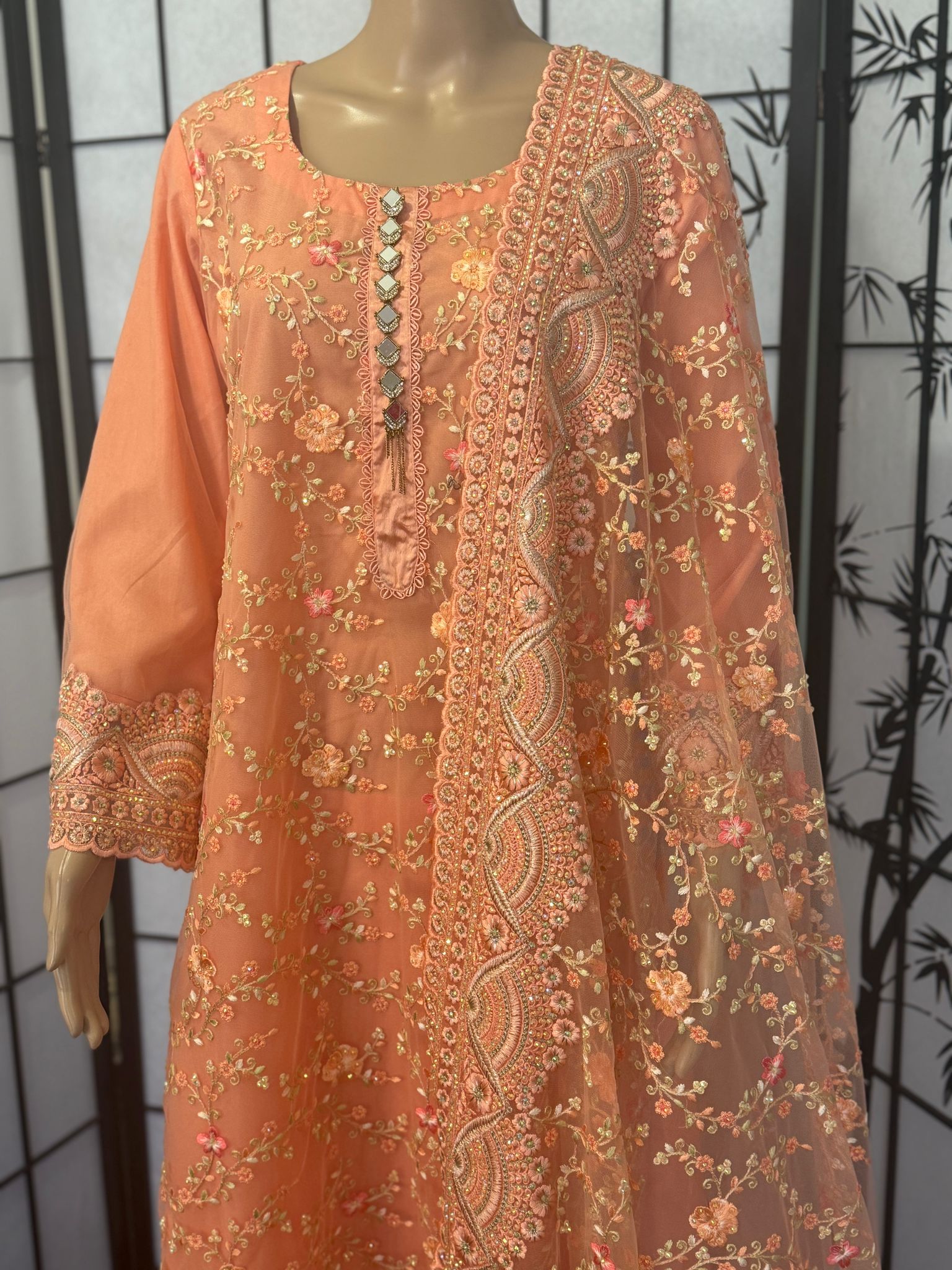 Exclusive Fully Embroidered Net Ensemble