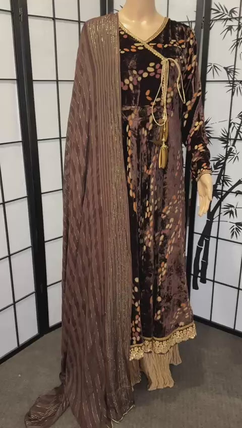 3-Piece Embellished Angrakha Style Palachi Dress