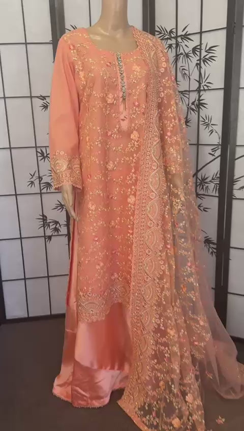 Exclusive Fully Embroidered Net Ensemble