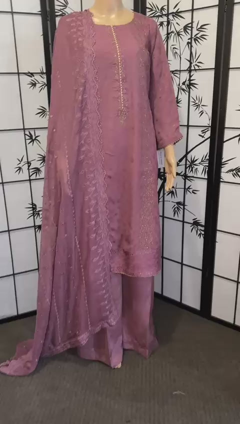 Exclusive Embellished Silk Ensemble